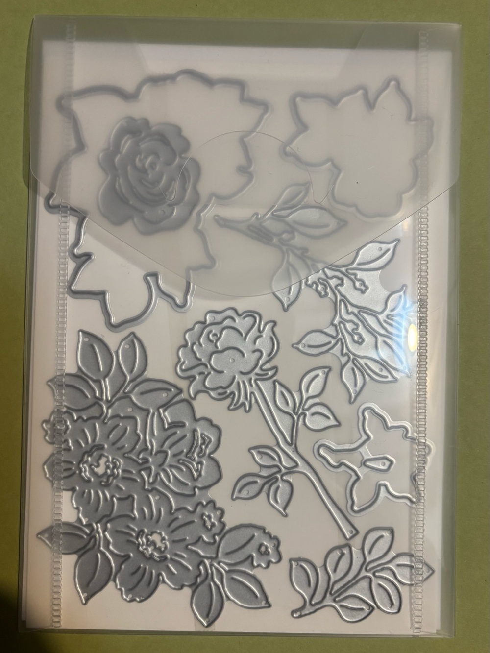 Stampin' Up! Silver Floral Metal Cutting Dies - Rose & Leaf Set